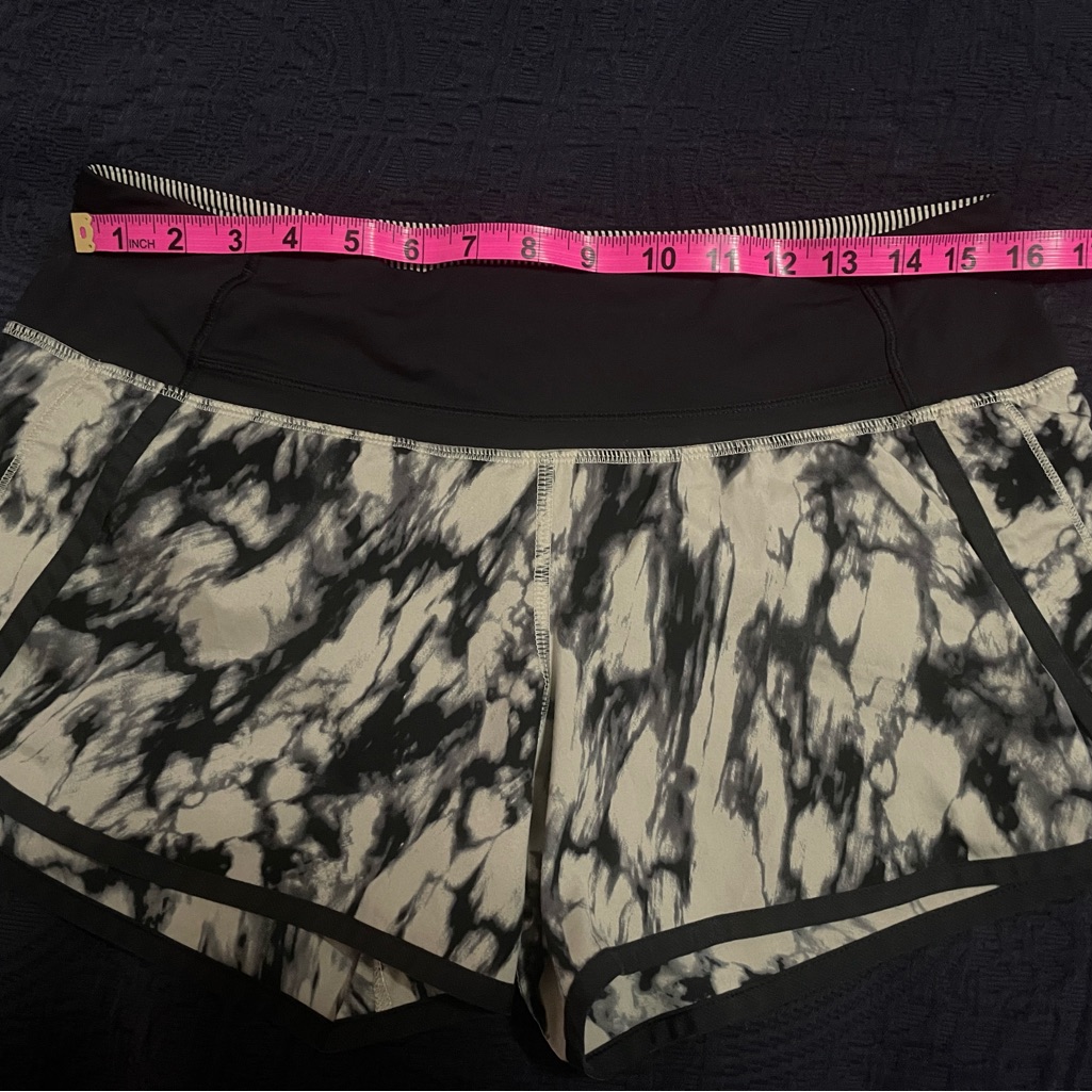 Lululemon Athletica Black And Gray Patterned Shorts